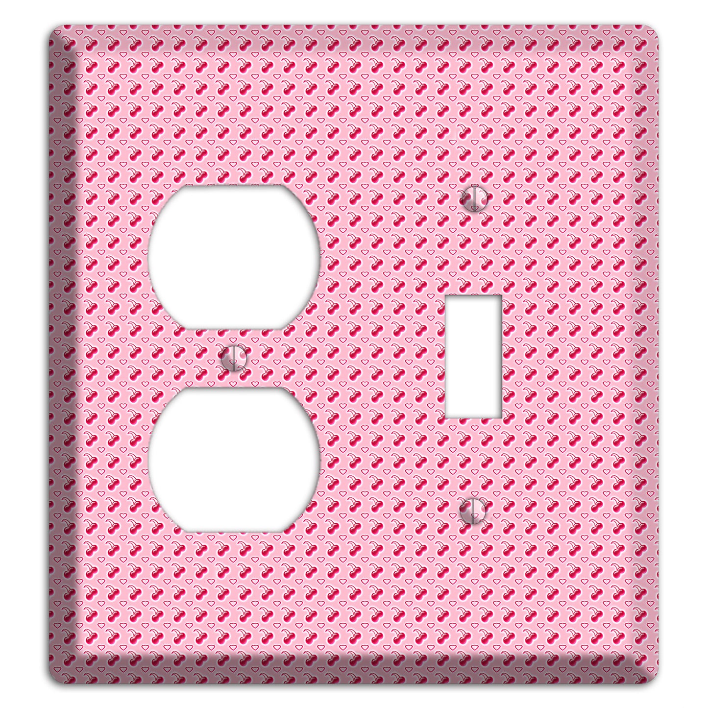 Pink with Cherries Duplex / Toggle Wallplate