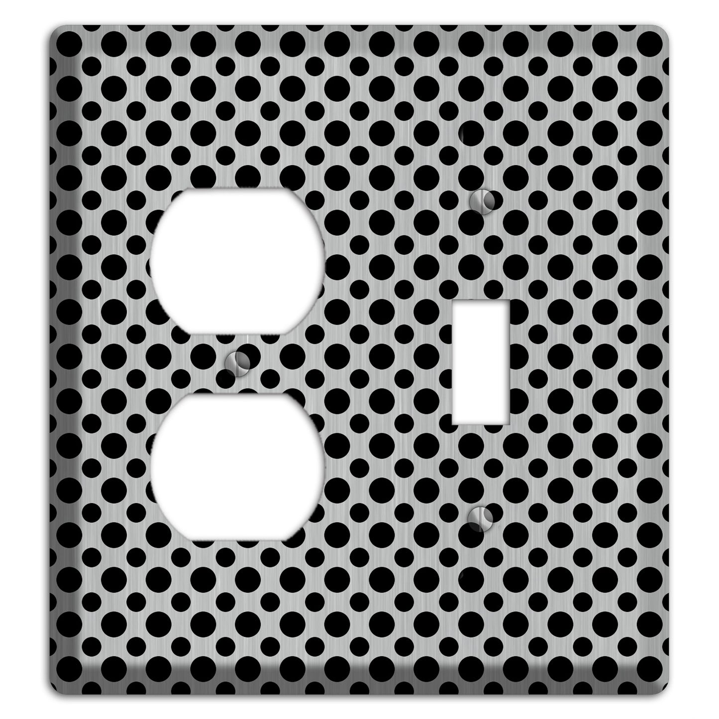 Multi Small Polka Dots Stainless Duplex / Toggle Wallplate