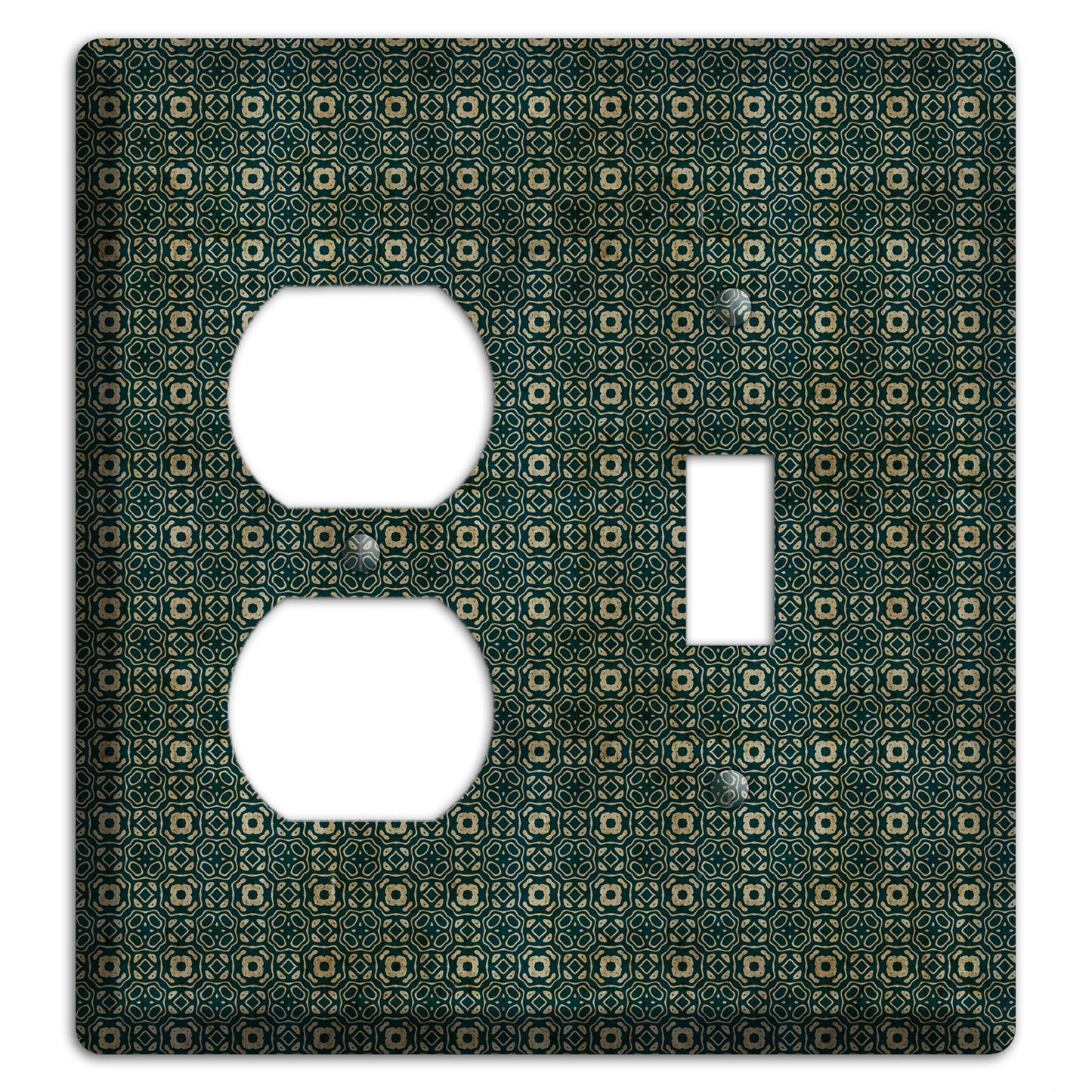 Dark Green Grunge Tapestry Duplex / Toggle Wallplate