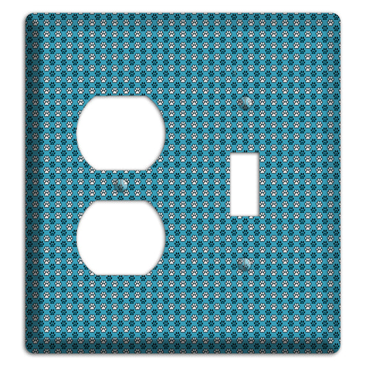 Blue Paw Prints Duplex / Toggle Wallplate