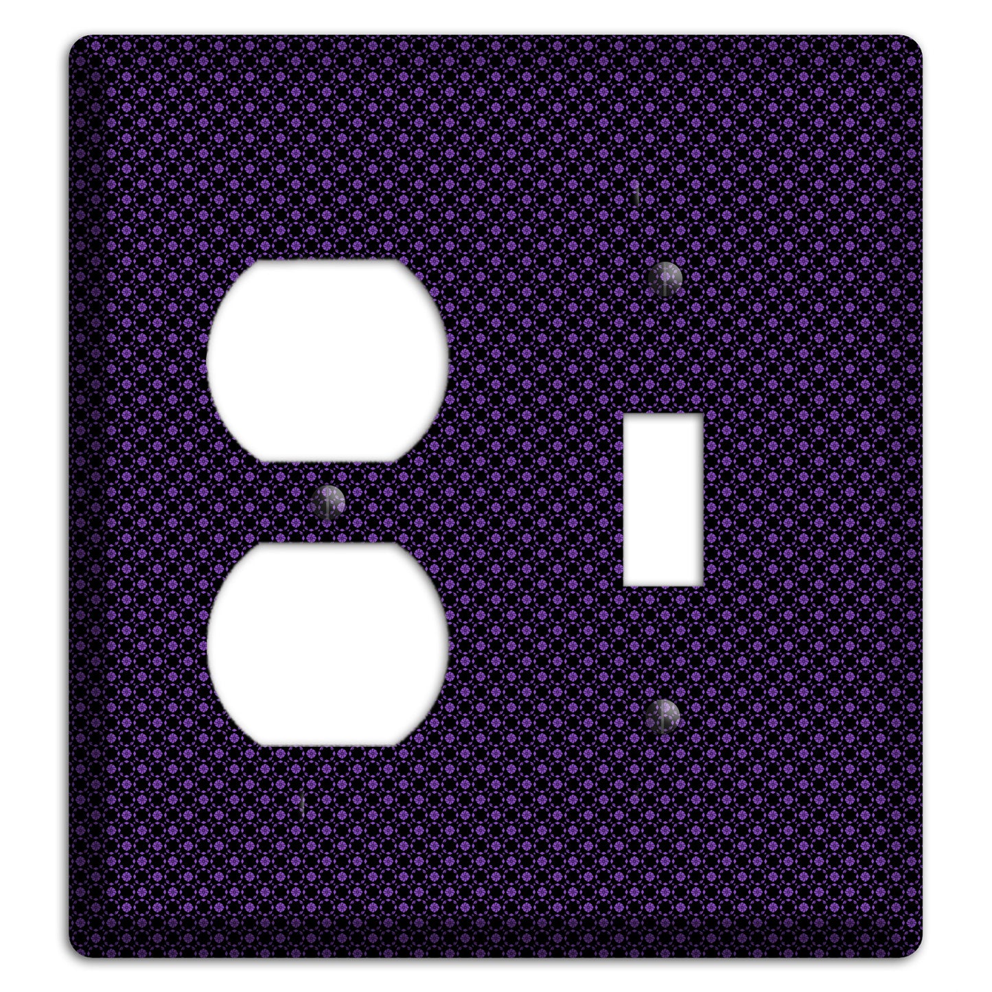 Multi Purple Geometric Duplex / Toggle Wallplate