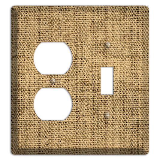 Teak Burlap Duplex / Toggle Wallplate