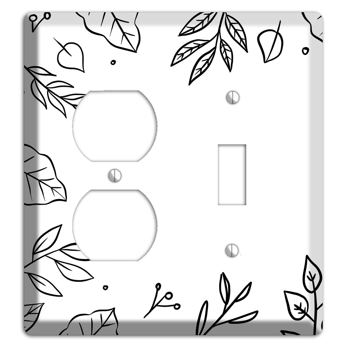 Hand-Drawn Floral 33 Duplex / Toggle Wallplate