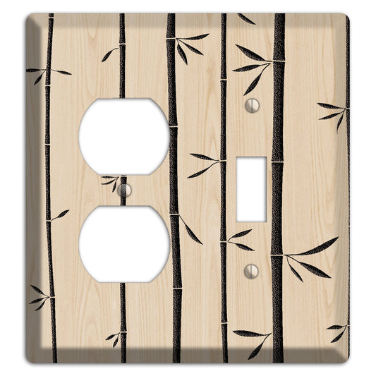 Bamboo Wood Lasered Duplex / Toggle Wallplate