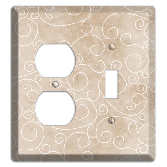 Wafer Neutral Texture Duplex / Toggle Wallplate