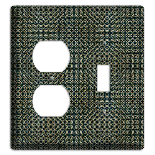 Dark Green Grunge Tiny Tiled Tapestry Duplex / Toggle Wallplate