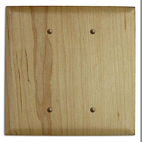 Maple Wood Double Blank Cover Plate:Wallplates.com