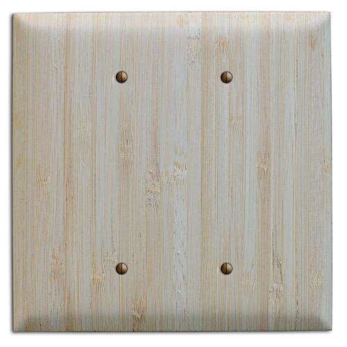 Natural Bamboo Wood Double Blank Cover Plate:Wallplates.com