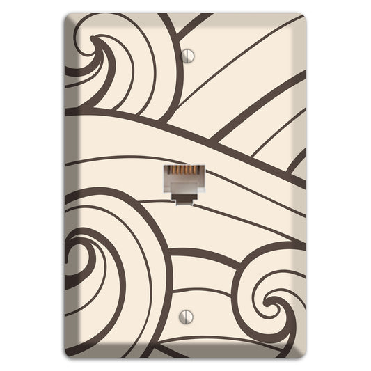 Abstract Curl Beige Phone Wallplate