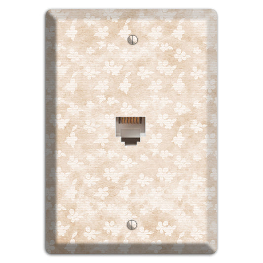 White Linen Neutral Texture Phone Wallplate