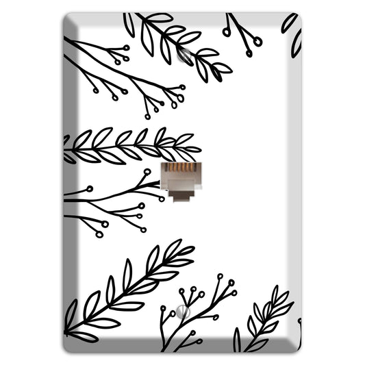 Hand-Drawn Leaves 9 Phone Wallplate