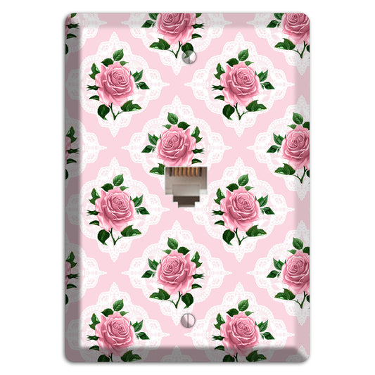 Pink Rose Doily Phone Wallplate