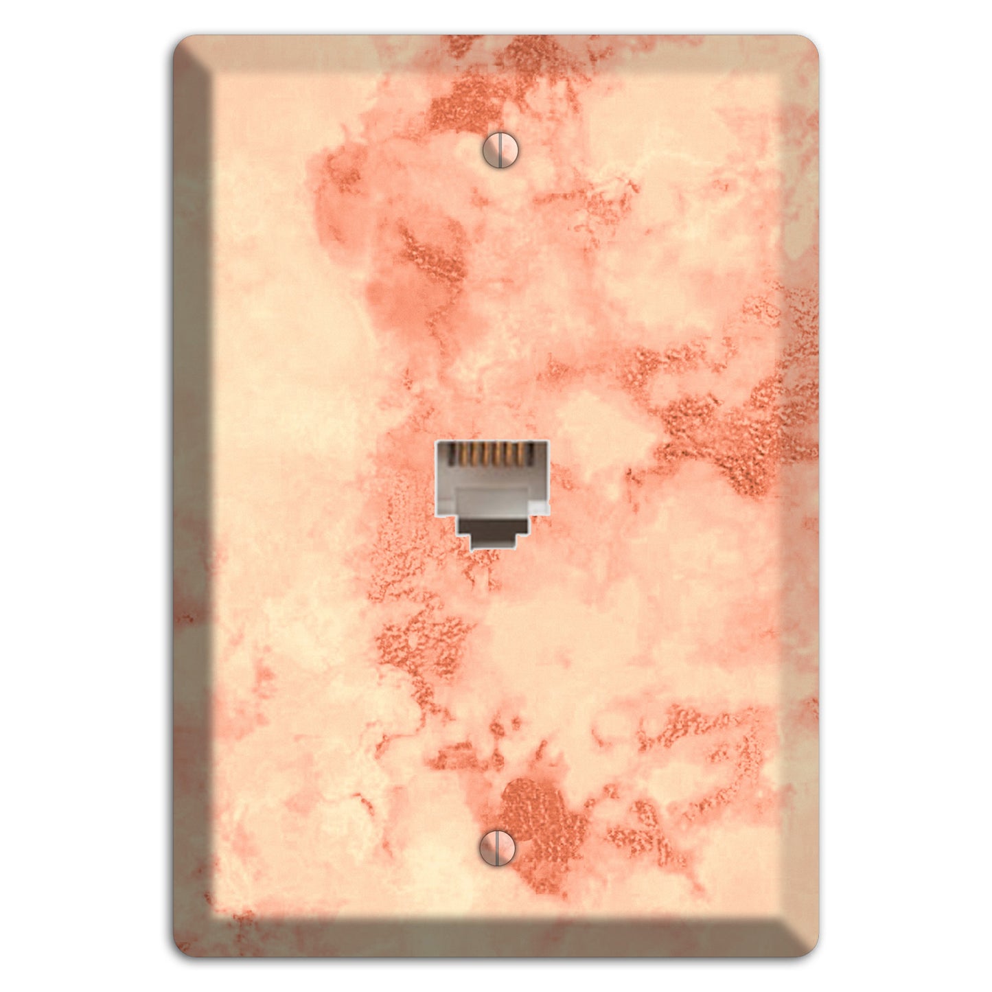 Apricot Peach Marble Phone Wallplate