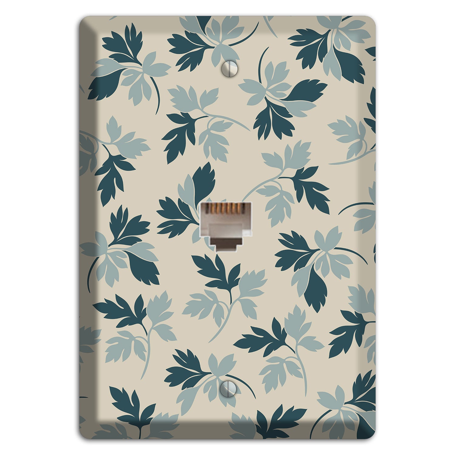 Blue Leaves Phone Wallplate