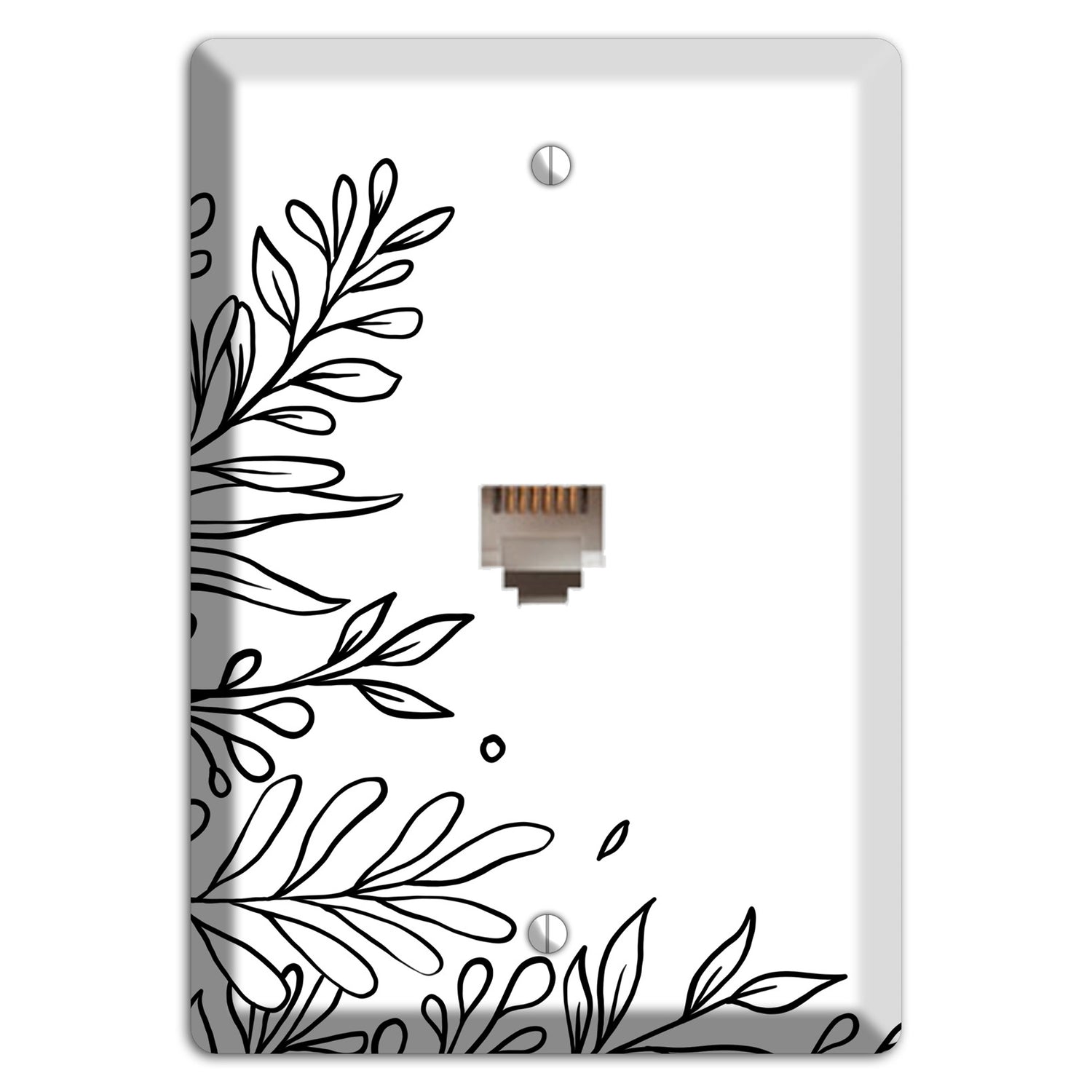 Hand-Drawn Floral 8 Phone Wallplate