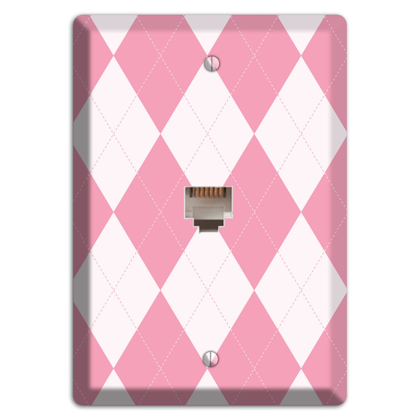 Pink Argyle Phone Wallplate