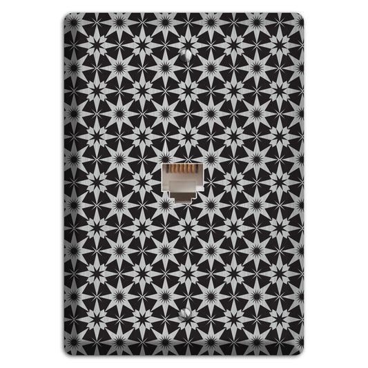 Black with Stainless Foulard Phone Wallplate