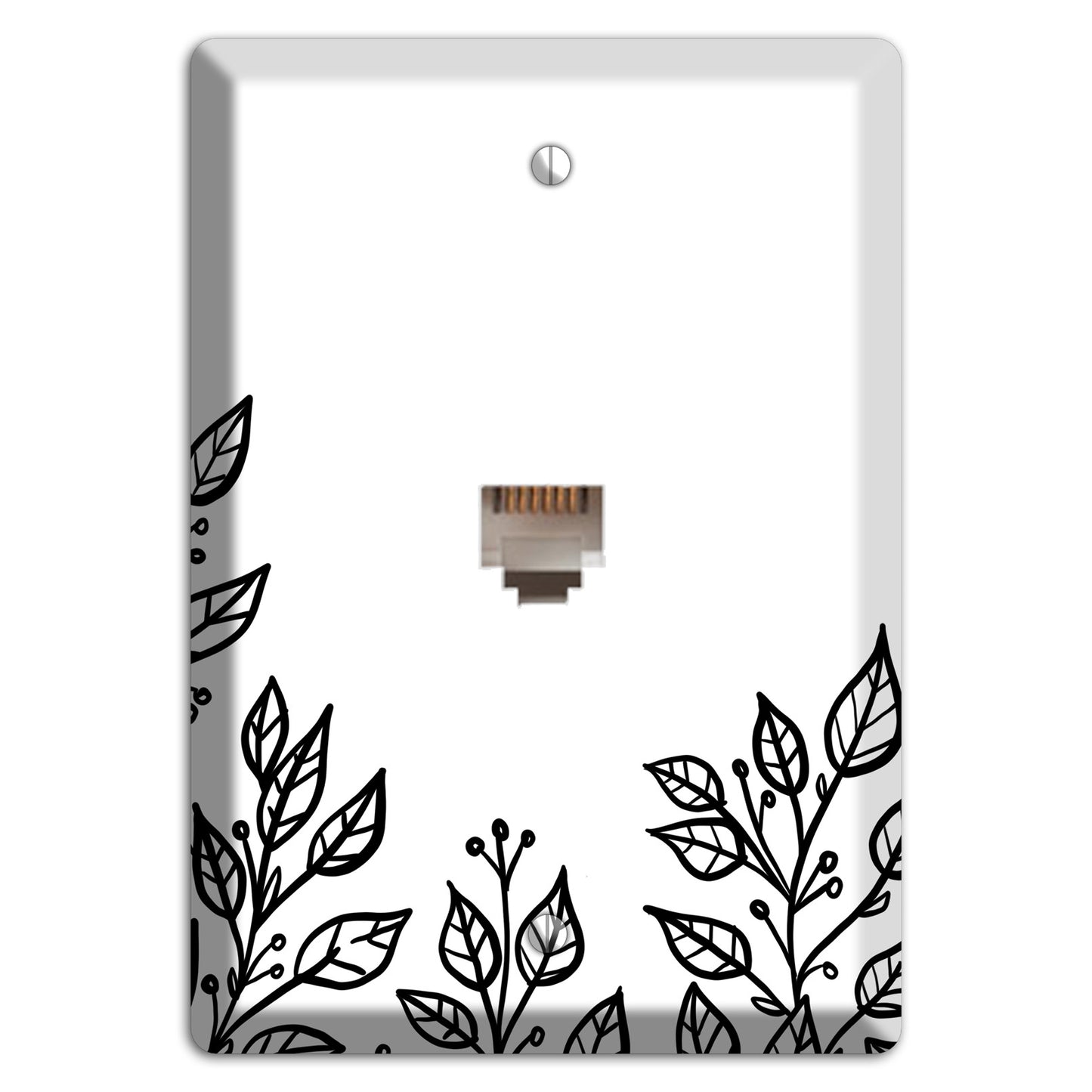 Hand-Drawn Floral 20 Phone Wallplate