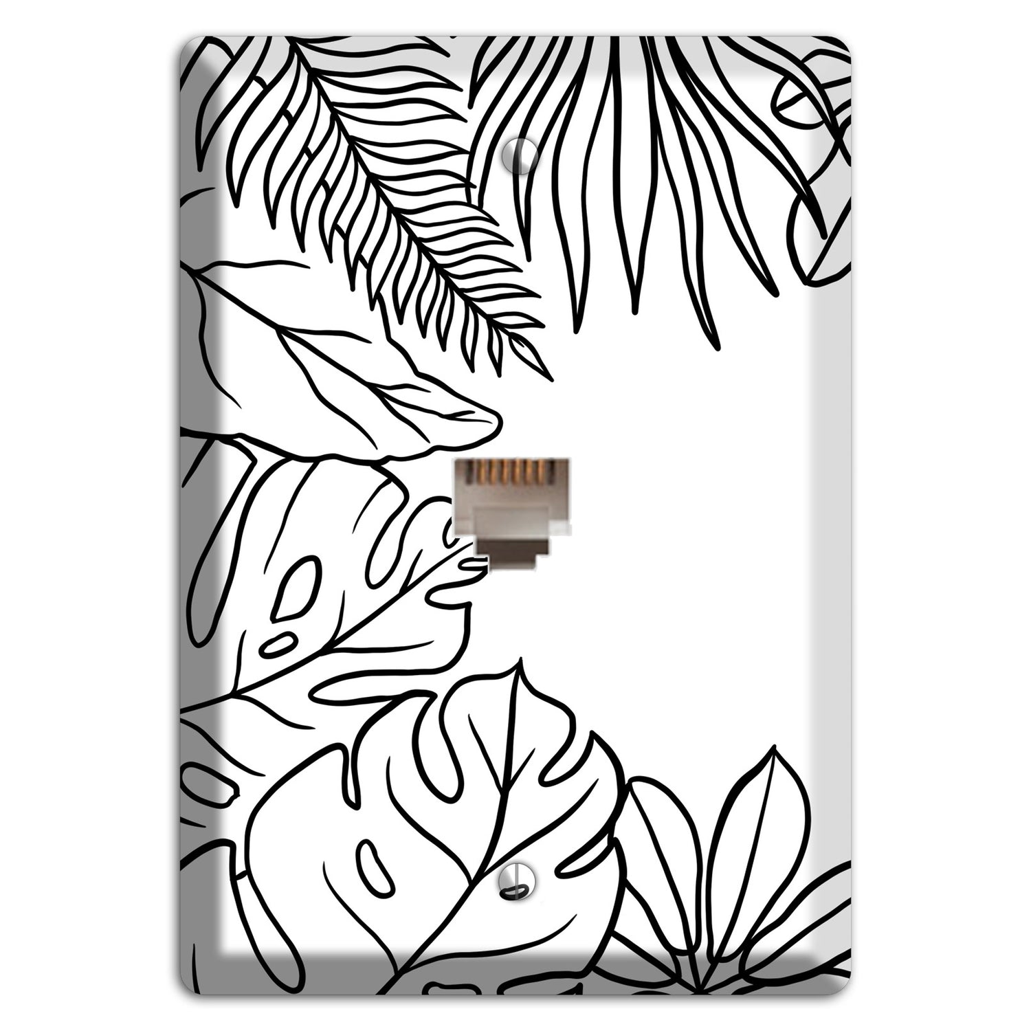 Hand-Drawn Leaves 3 Phone Wallplate