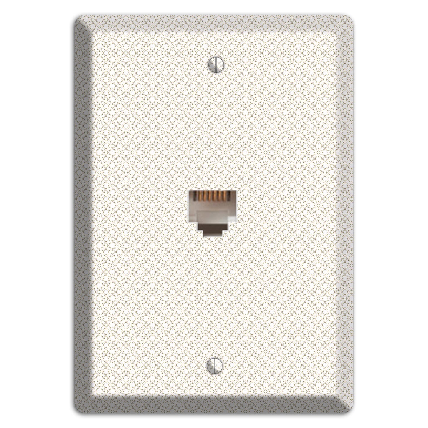 Off White Geometric Phone Wallplate