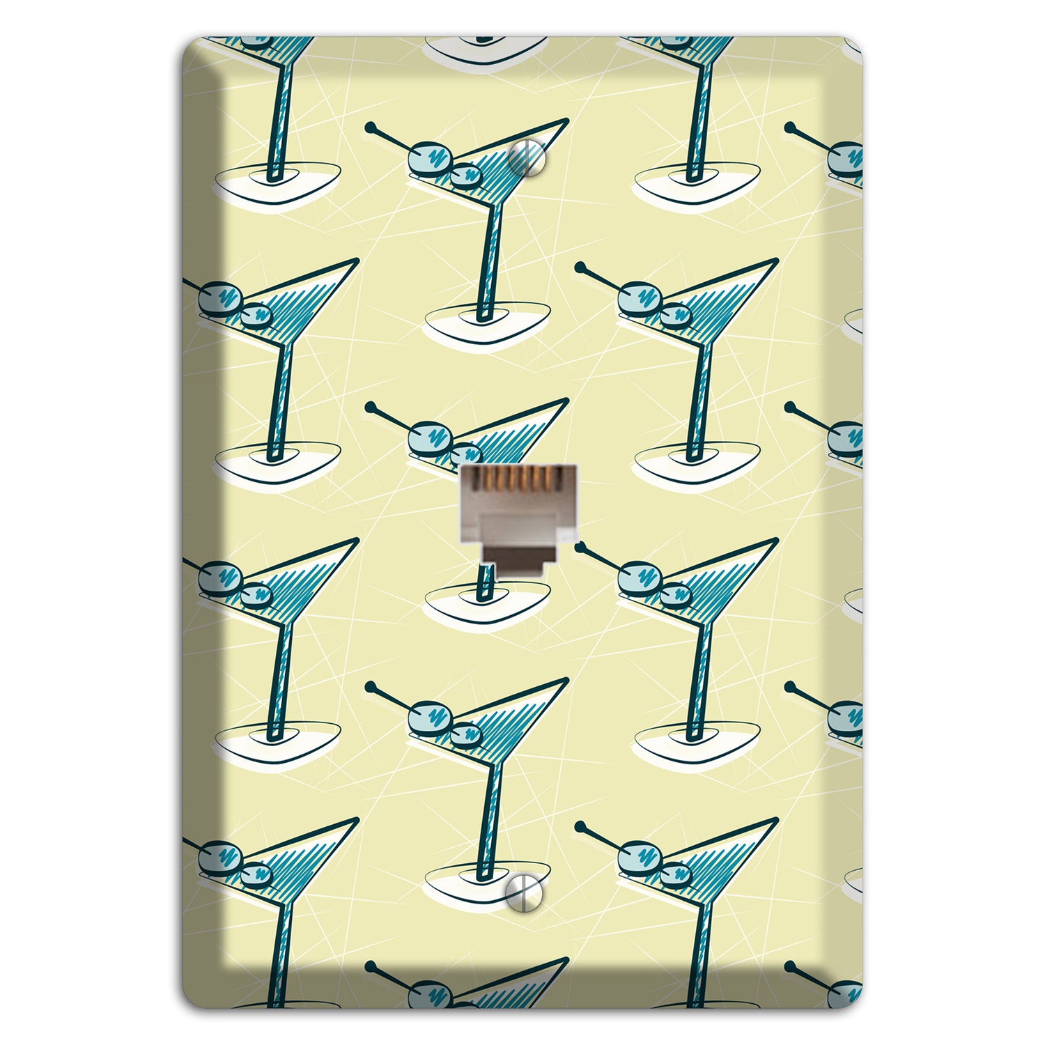 Yellow Martini Phone Wallplate