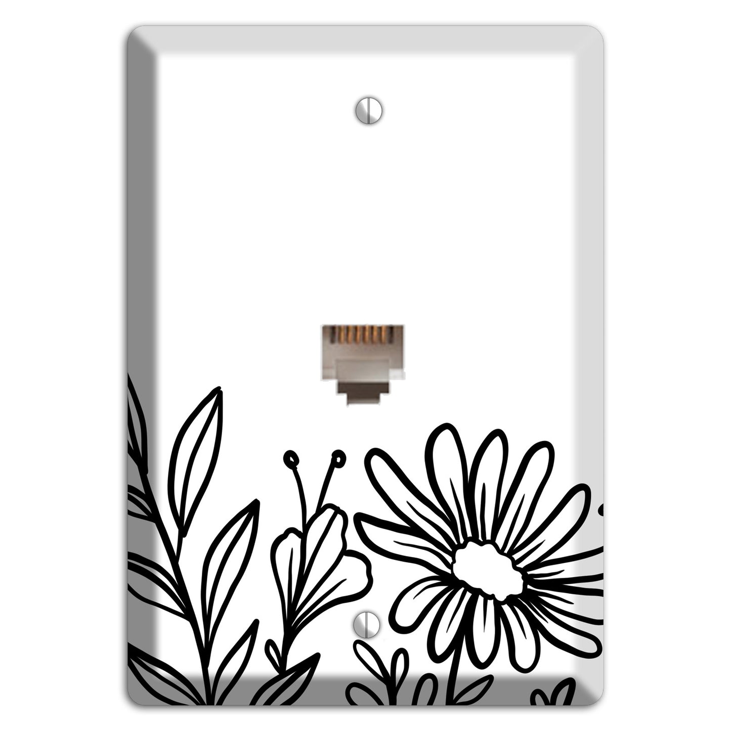 Hand-Drawn Floral 10 Phone Wallplate