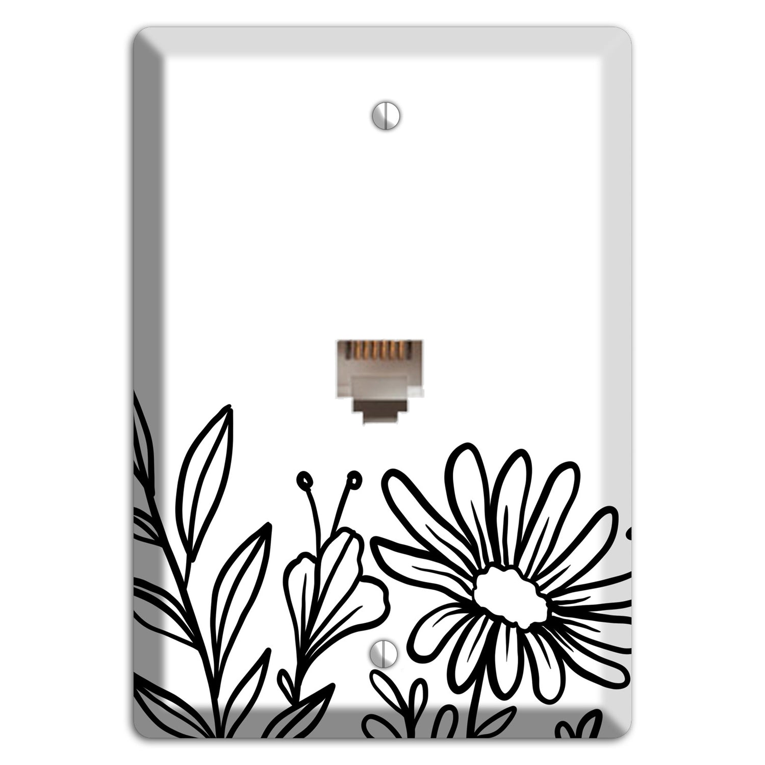 Hand-Drawn Floral 10 Phone Wallplate