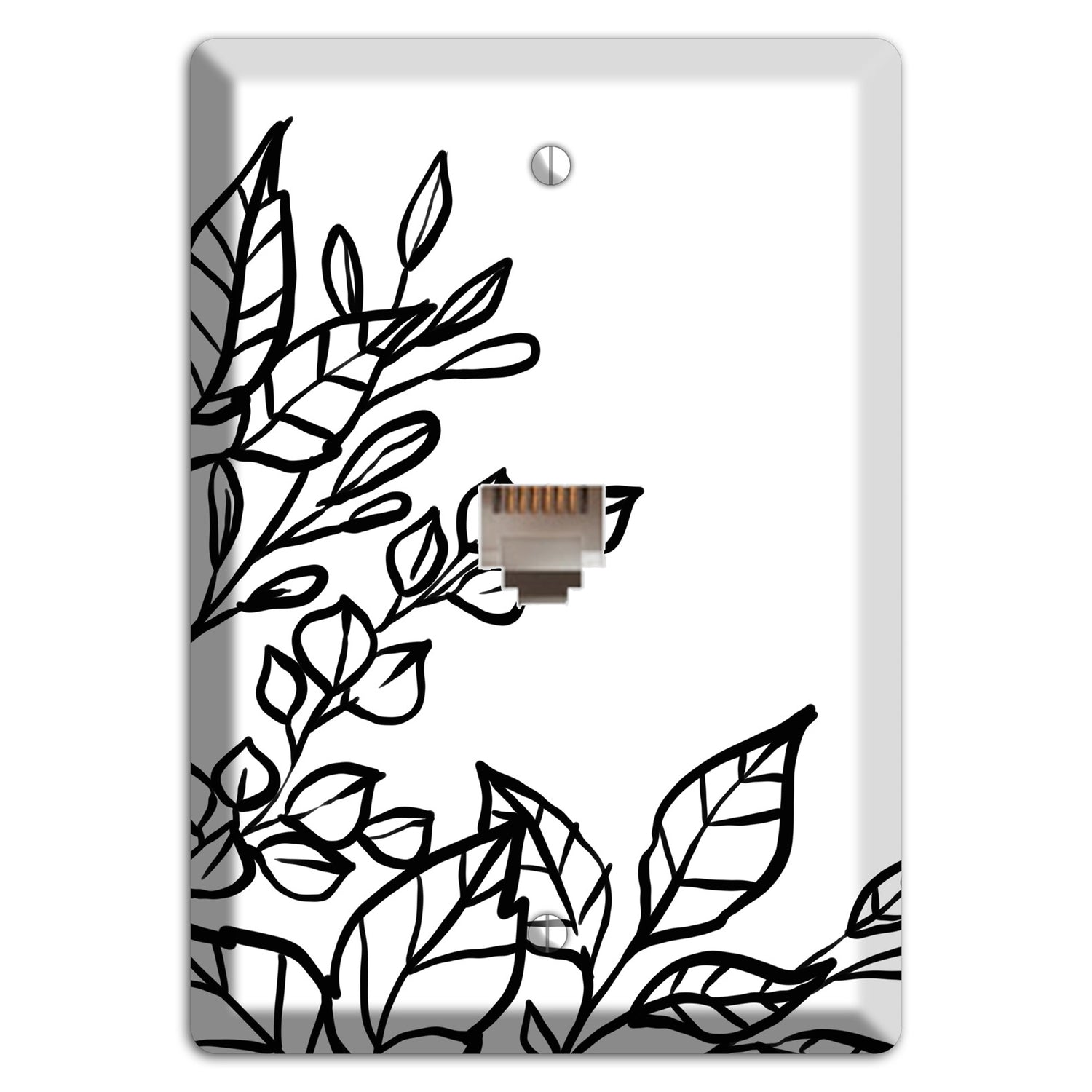 Hand-Drawn Floral 19 Phone Wallplate