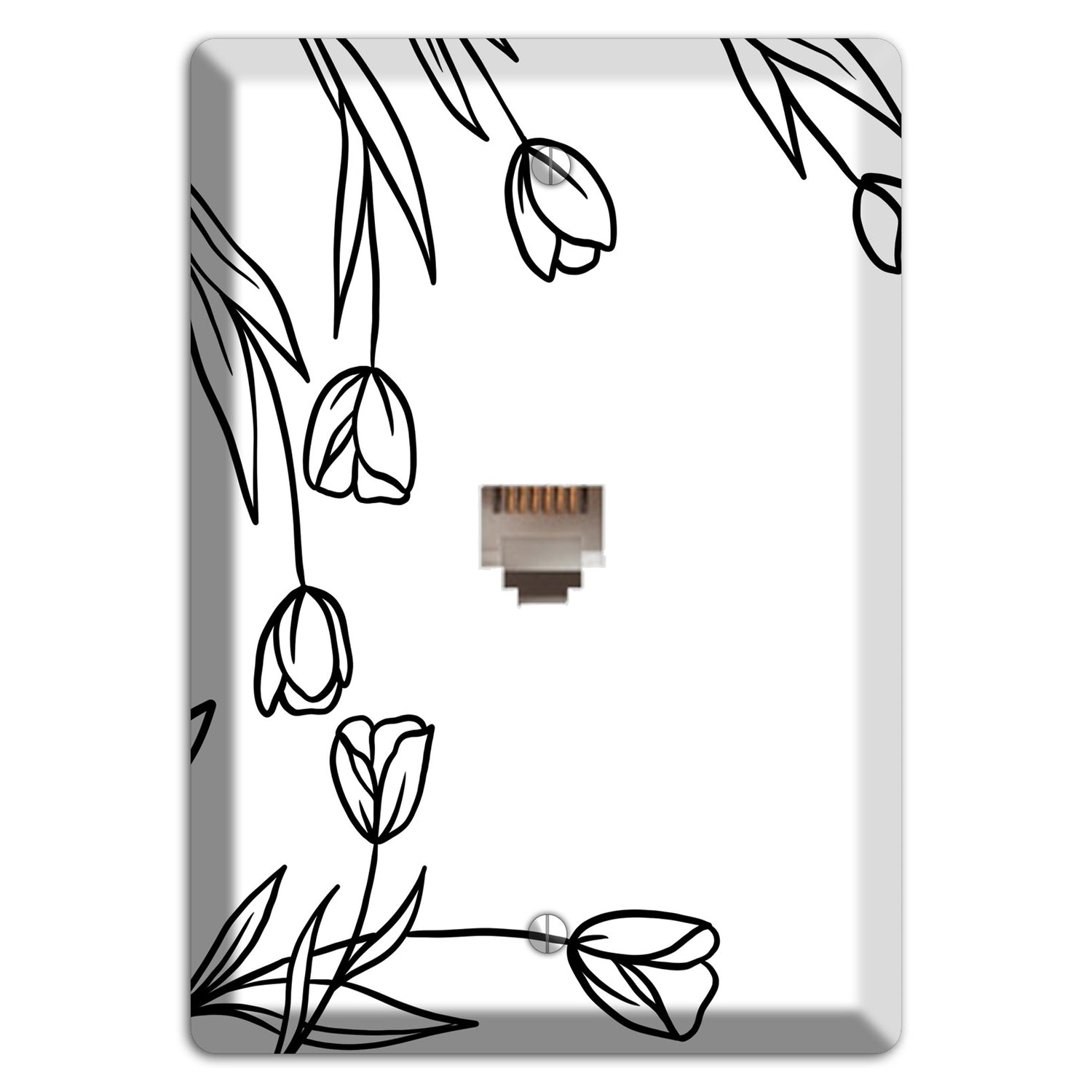 Hand-Drawn Floral 31 Phone Wallplate