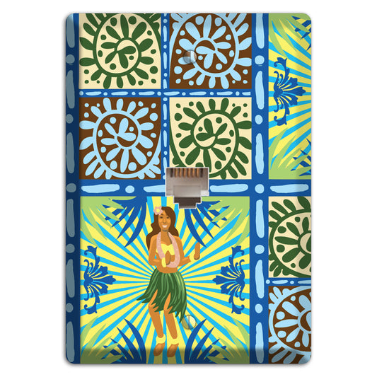 Blue and Green Hula Phone Wallplate