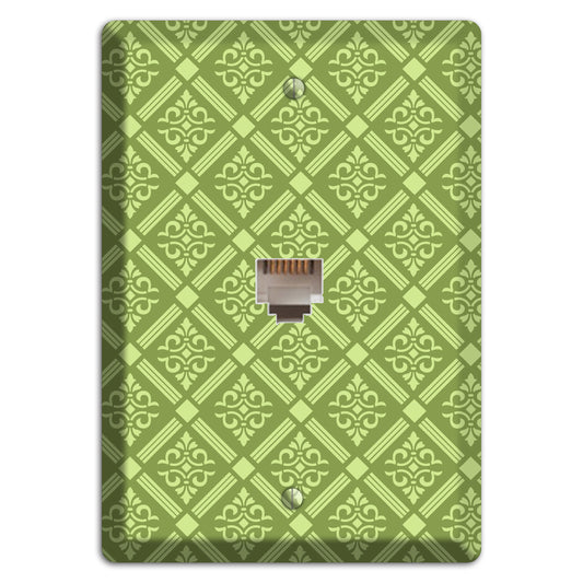 Green Damask diamonds Phone Wallplate