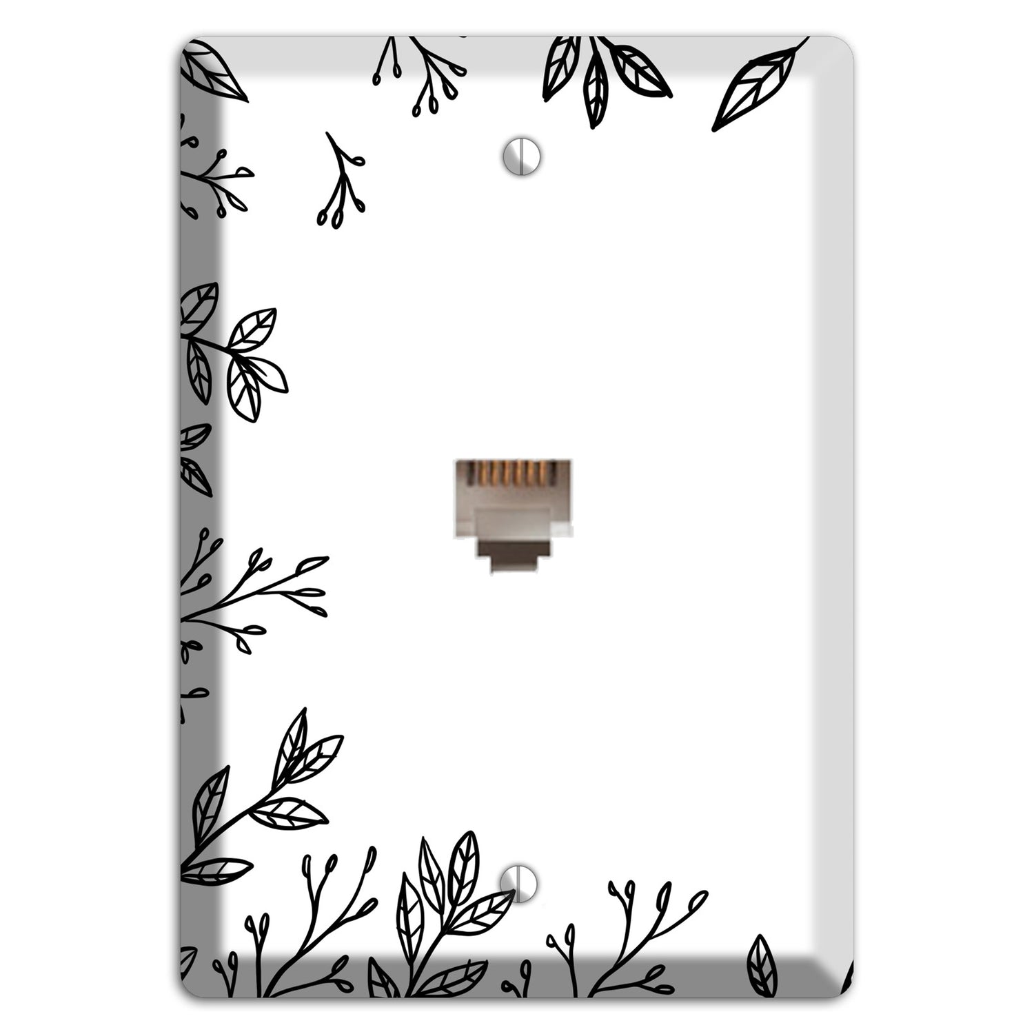 Hand-Drawn Floral 29 Phone Wallplate