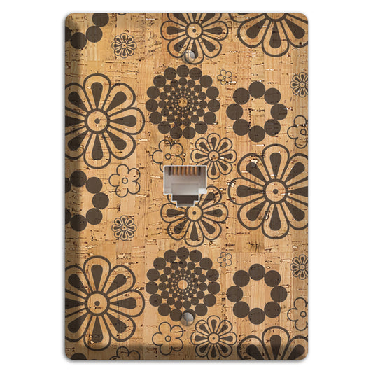 Retro Floral Cork Phone Wallplate