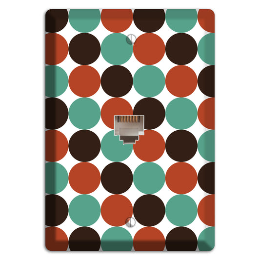 Black Teal Maroon Dots Phone Wallplate