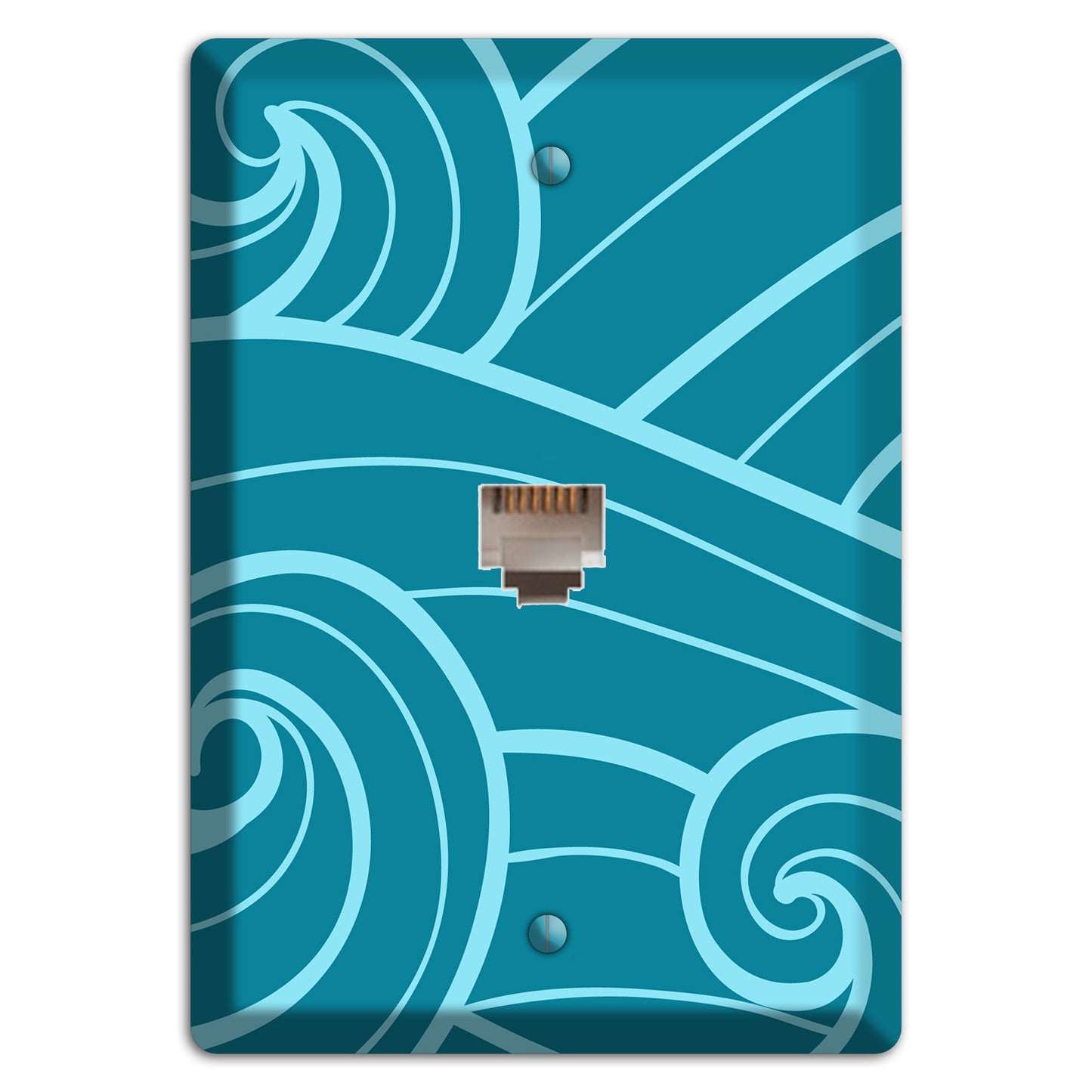 Abstract Curl Turquois Phone Wallplate