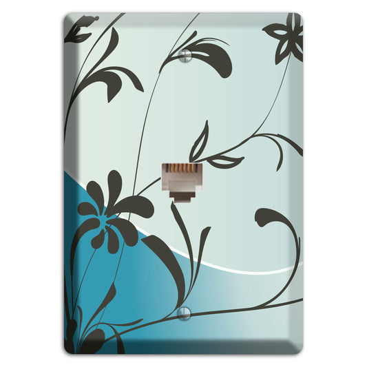 Blue-grey Flowers Phone Wallplate