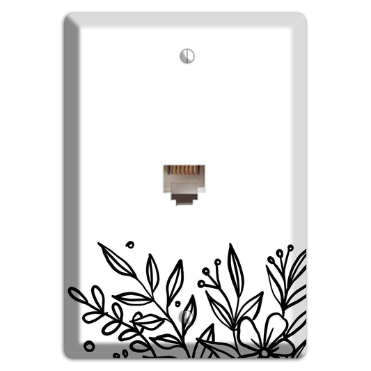 Hand-Drawn Floral 11 Phone Wallplate