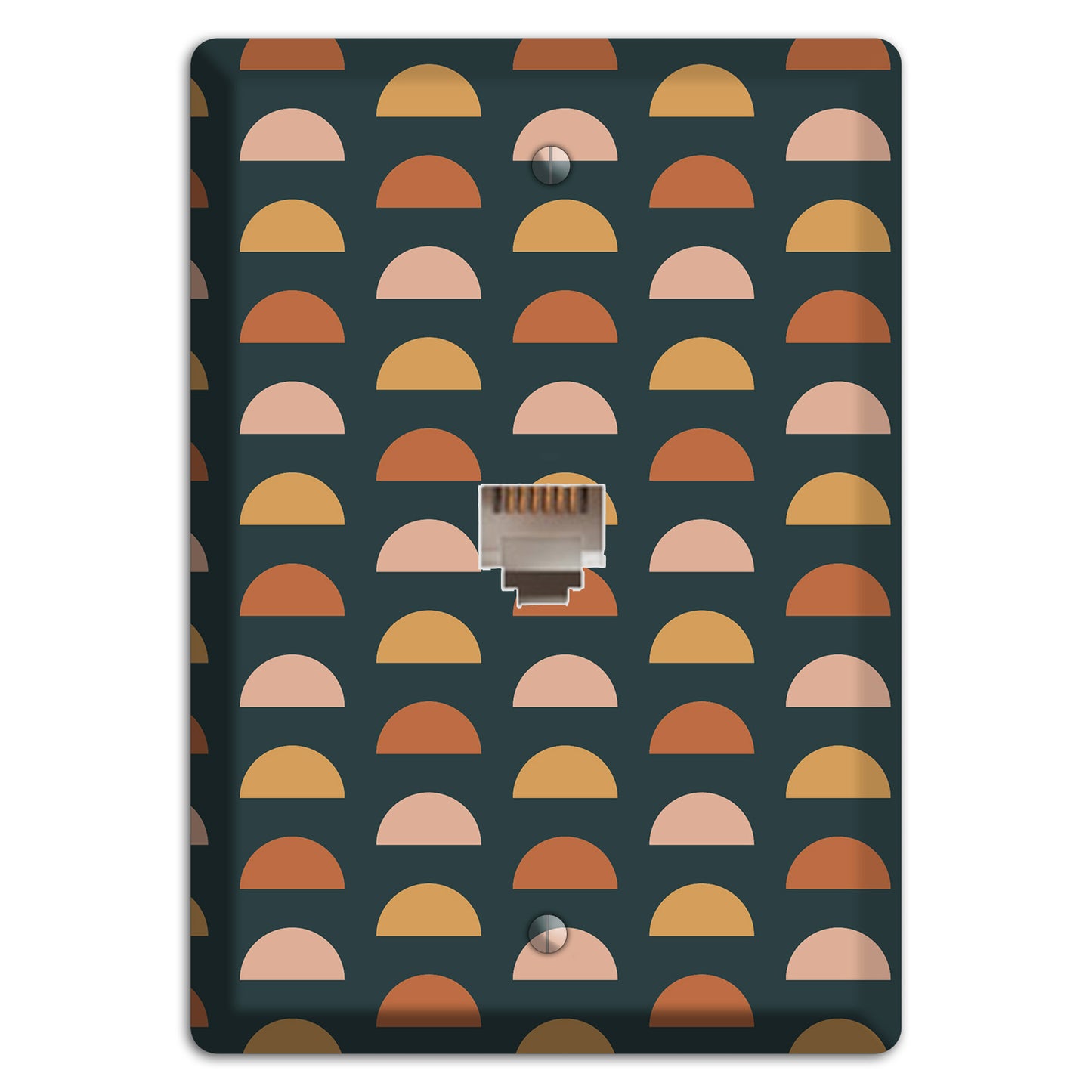 Teal Half Moons Phone Wallplate