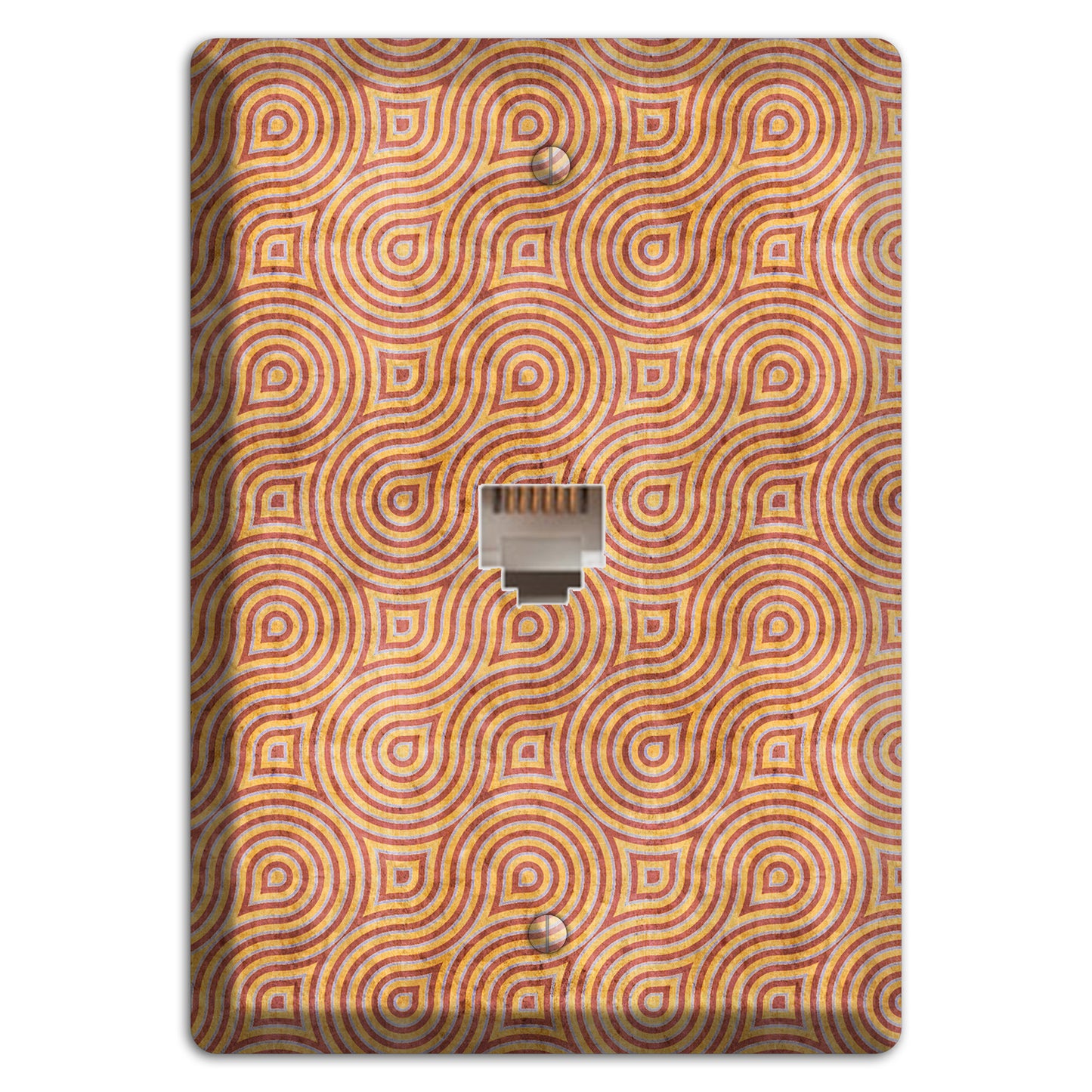 Beige and Red Swirl Phone Wallplate