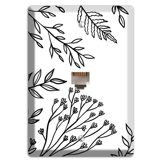 Hand-Drawn Floral 38 Phone Wallplate