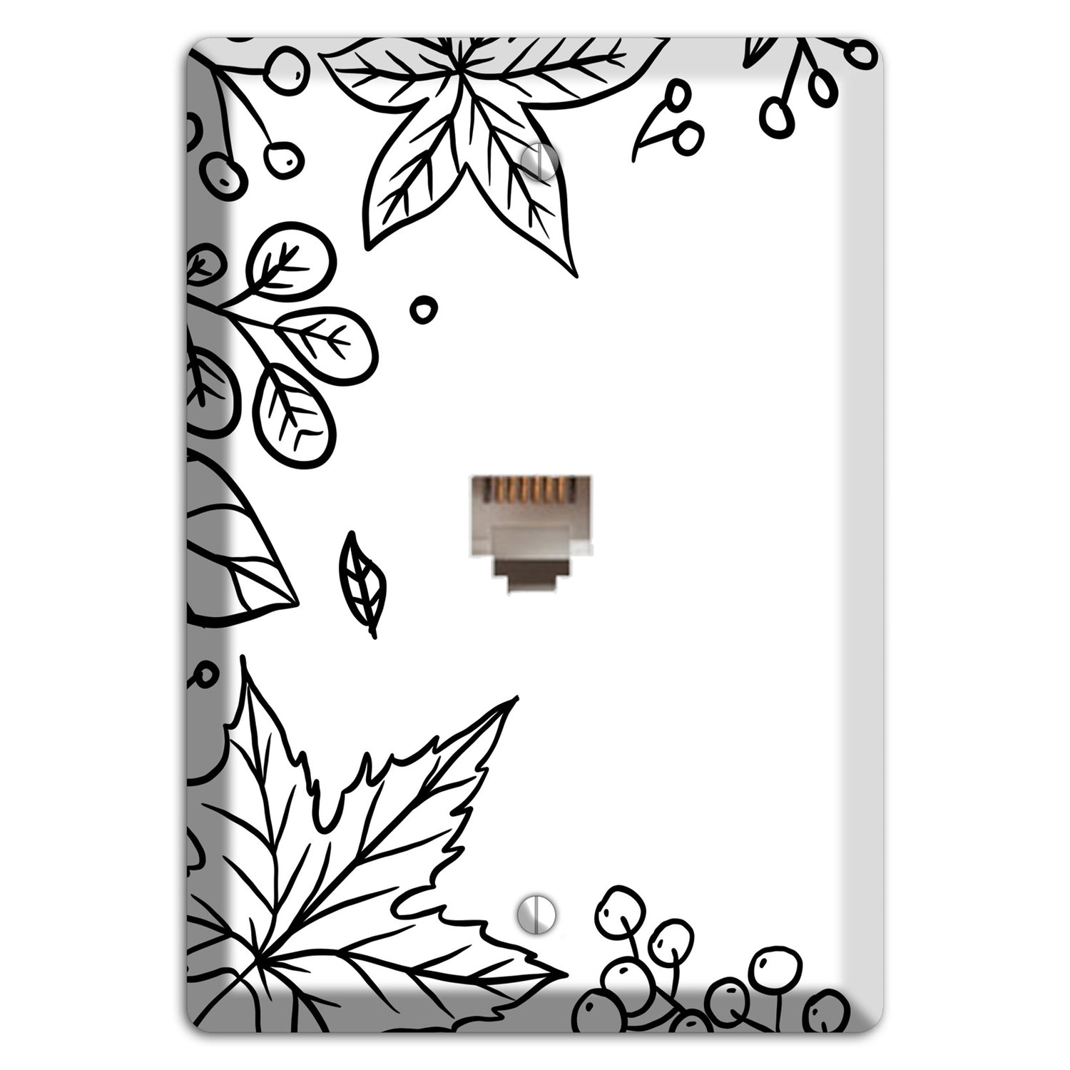 Hand-Drawn Floral 25 Phone Wallplate