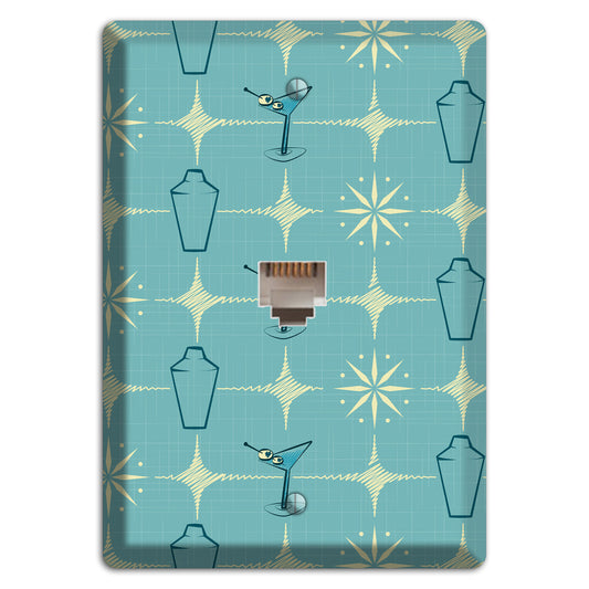 Blue Shaker and Martini Phone Wallplate