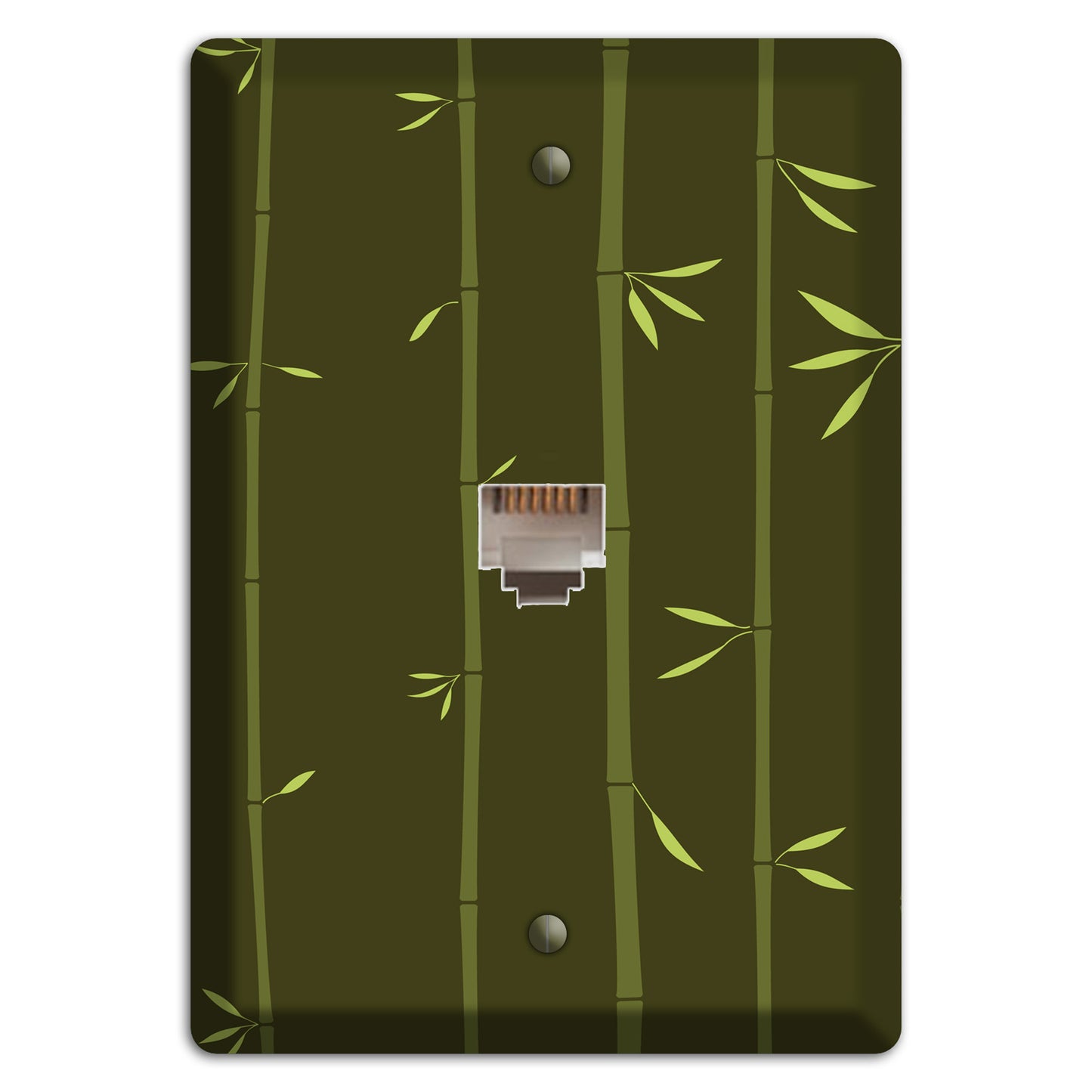 Dark Green Bamboo Phone Wallplate