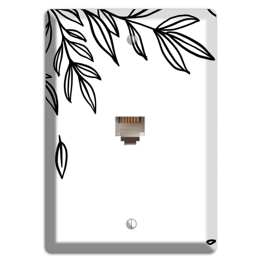 Hand-Drawn Floral 3 Phone Wallplate