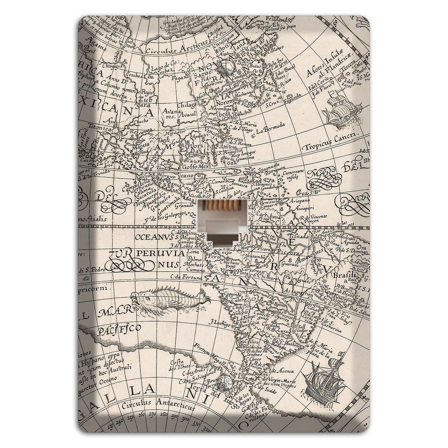 Map of South America Phone Wallplate