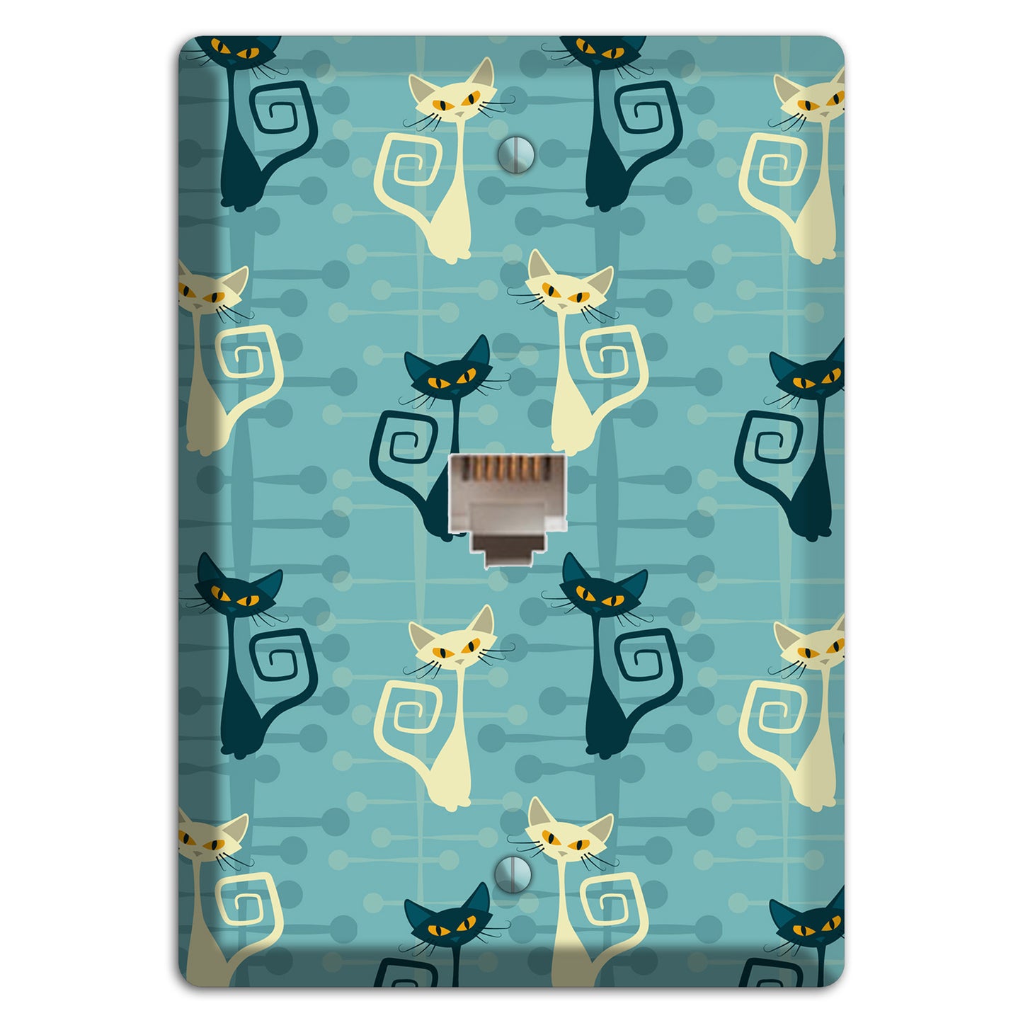 Black and Yellow Kitties Phone Wallplate