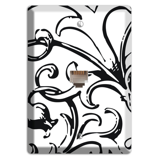 Victorian Black and White Phone Wallplate