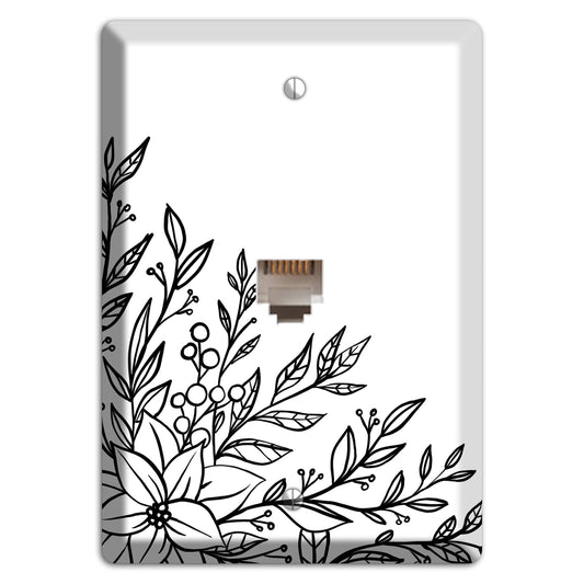 Hand-Drawn Floral 7 Phone Wallplate