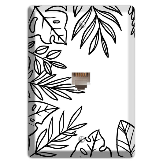 Hand-Drawn Leaves 4 Phone Wallplate