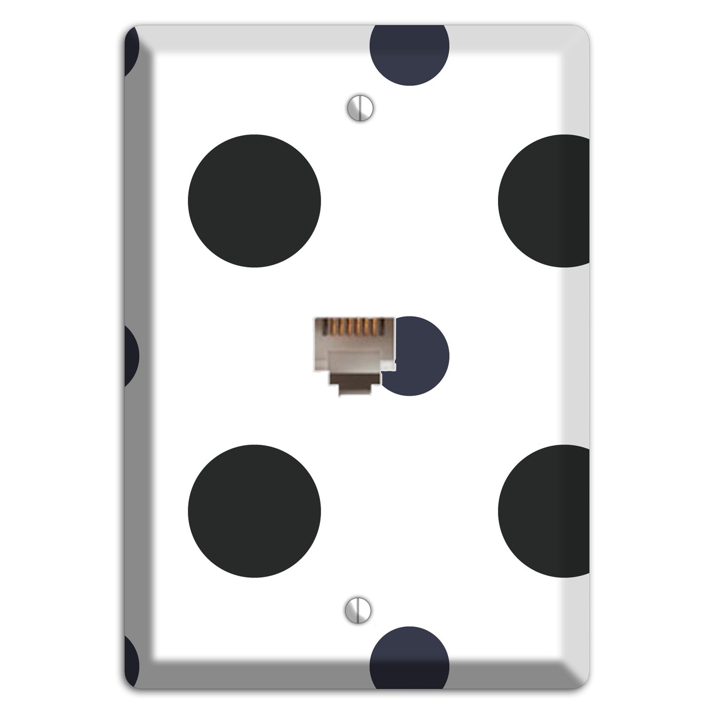 Black Multi Medium Polka Dots Phone Wallplate